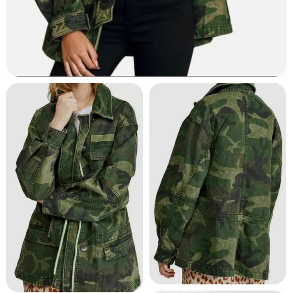 Free people Camouflage Military jacket size M - Picture 2 of 8